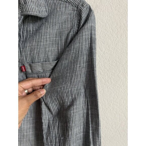 Levi’s Strauss &‎ Co Women's Striped Woven Sleep Shirt w/Pockets Blue Size Small - Picture 12 of 16